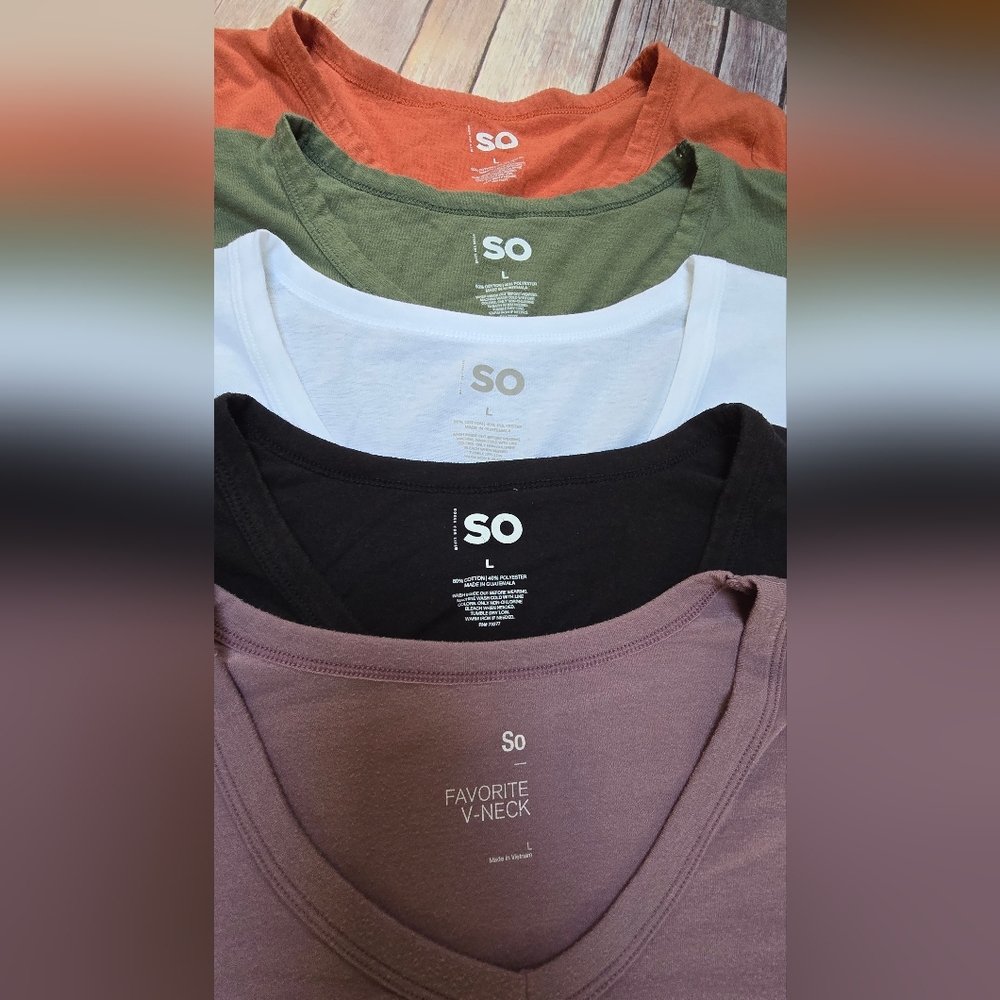 SO Women's Short Sleeve Tees - Black, White, Mauve - Picture 2 of 2